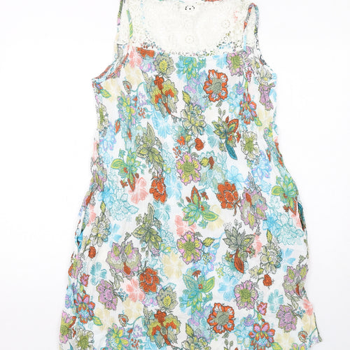 NEXT Womens Multicoloured Floral Viscose A-Line Size 16 Round Neck Pullover