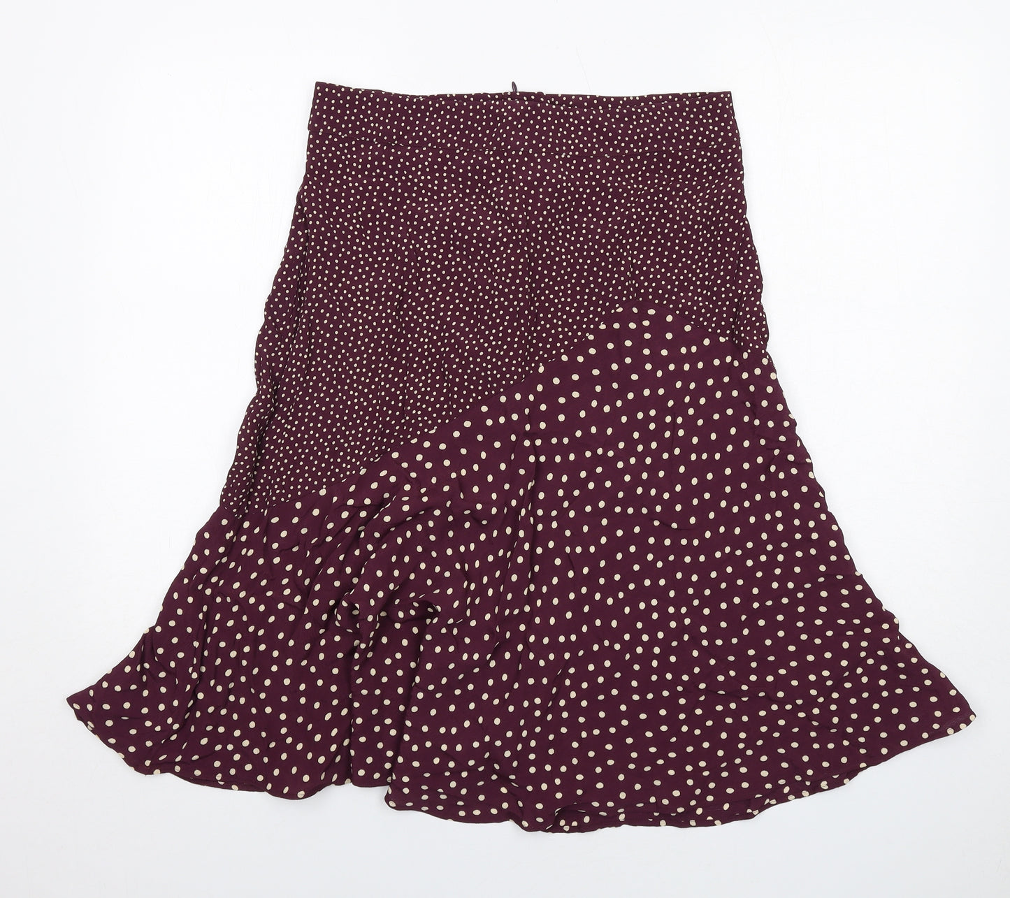 Fat Face Womens Purple Polka Dot Polyester Swing Skirt Size 12 Zip