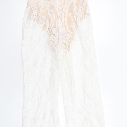 In the Style Womens White Polyester Jumpsuit One-Piece Size 12 Zip