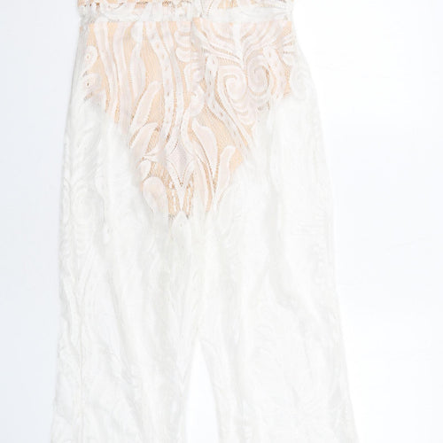 In the Style Womens White Polyester Jumpsuit One-Piece Size 12 Zip