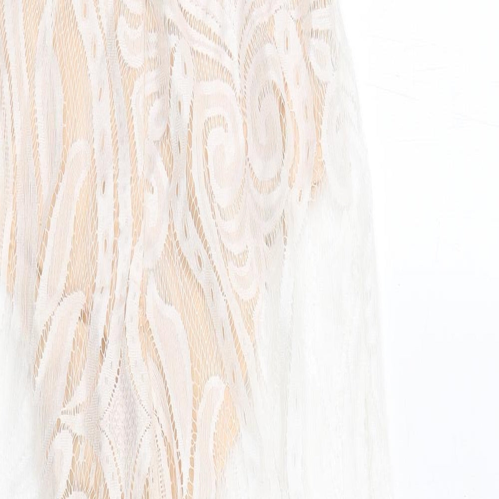 In the Style Womens White Polyester Jumpsuit One-Piece Size 12 Zip