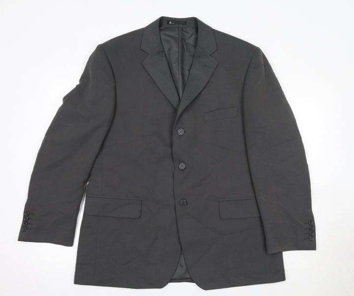 BHS Mens Grey Polyester Jacket Suit Jacket Size 42 Regular