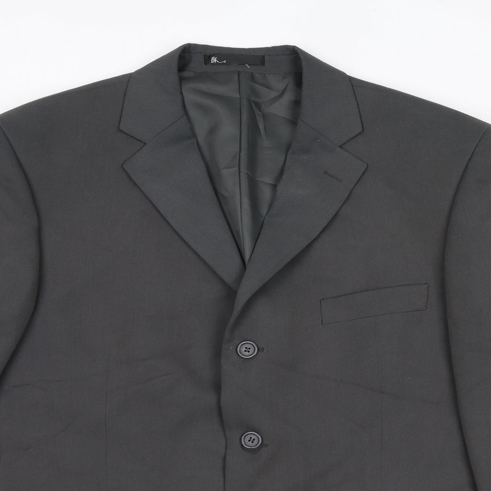 BHS Mens Grey Polyester Jacket Suit Jacket Size 42 Regular
