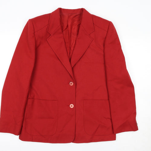 Reldan Womens Red Wool Jacket Suit Jacket Size 10 - Shoulder Pads