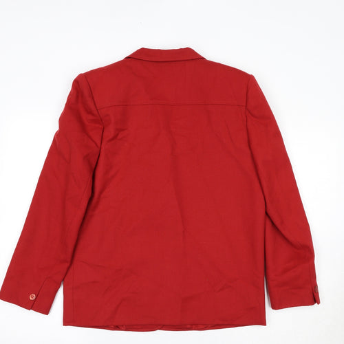 Reldan Womens Red Wool Jacket Suit Jacket Size 10 - Shoulder Pads