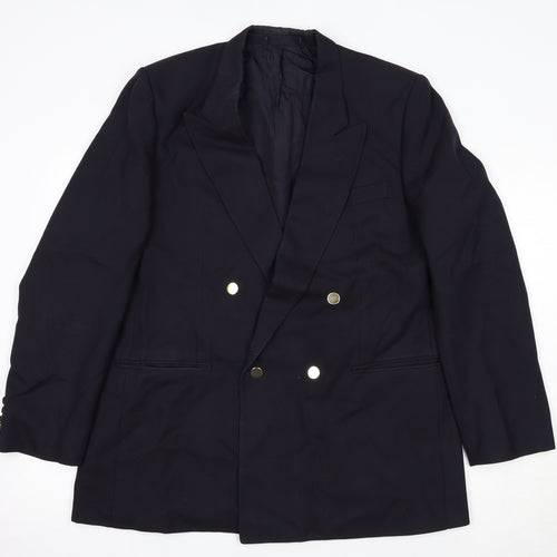 St Michael Mens Blue Polyester Jacket Suit Jacket Size 42 Regular