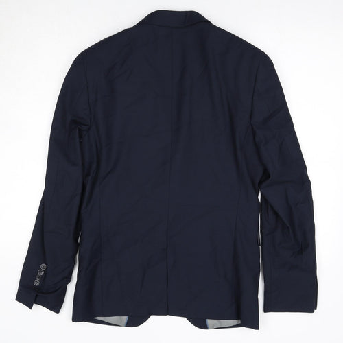 Peter Werth Mens Blue Polyester Jacket Suit Jacket Size 38 Regular
