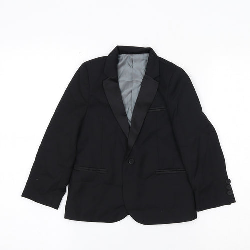 Marks and Spencer Boys Black Jacket Blazer Size 4-5 Years Button