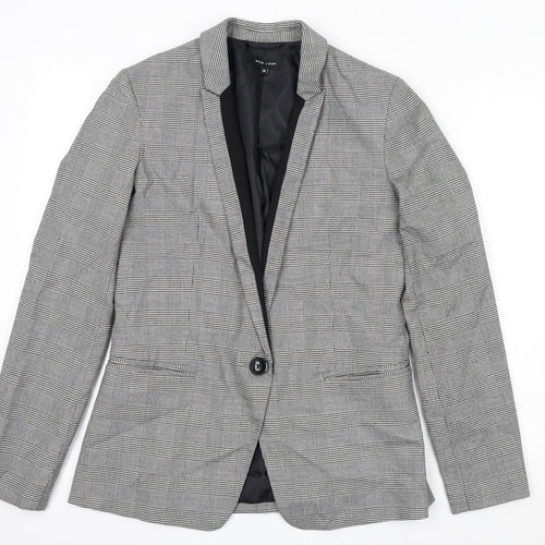 New Look Womens Grey Check Polyester Jacket Suit Jacket Size 10