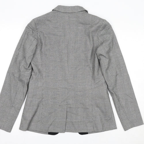 New Look Womens Grey Check Polyester Jacket Suit Jacket Size 10