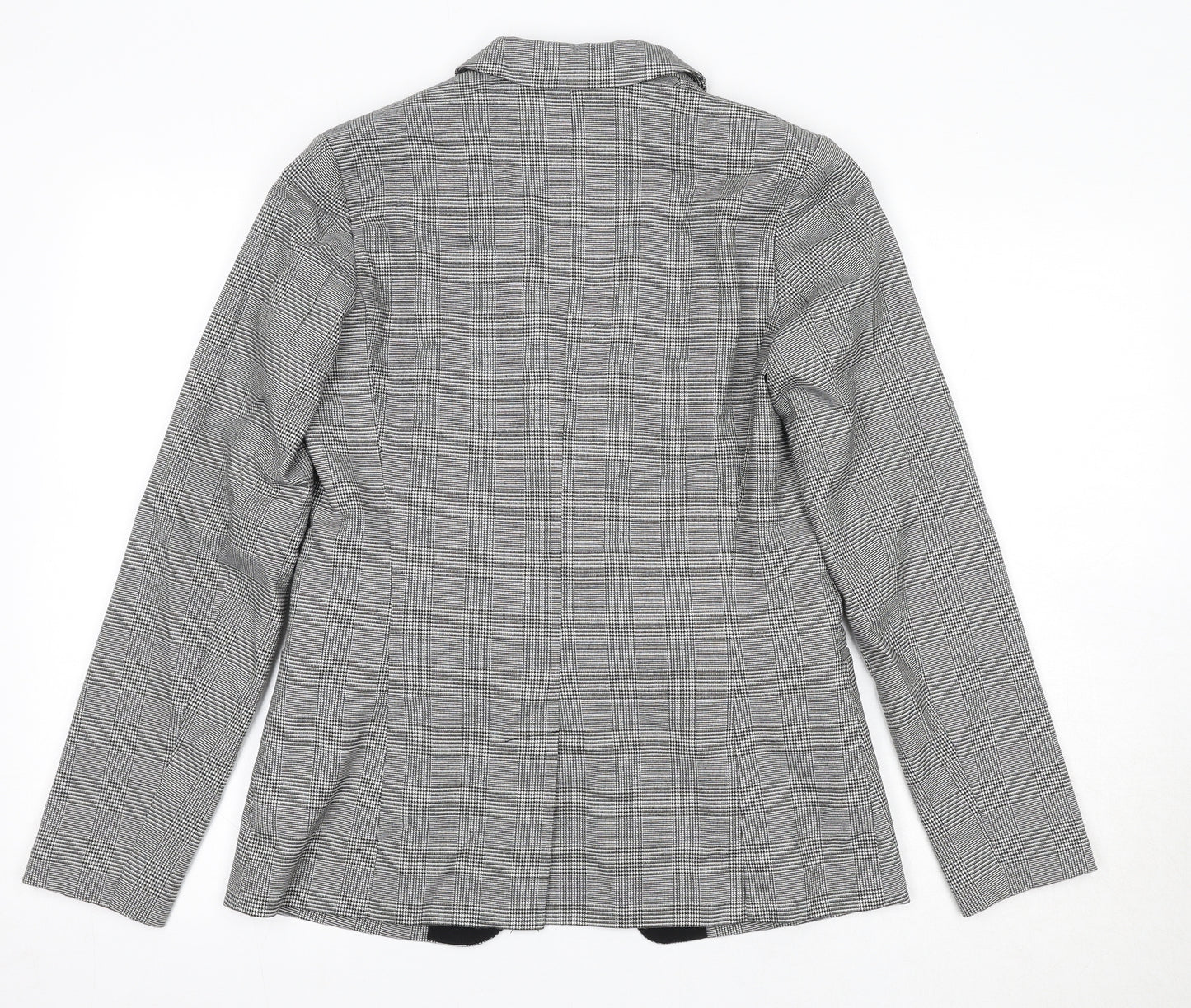 New Look Womens Grey Check Polyester Jacket Suit Jacket Size 10
