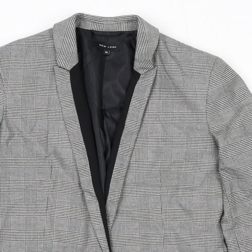 New Look Womens Grey Check Polyester Jacket Suit Jacket Size 10
