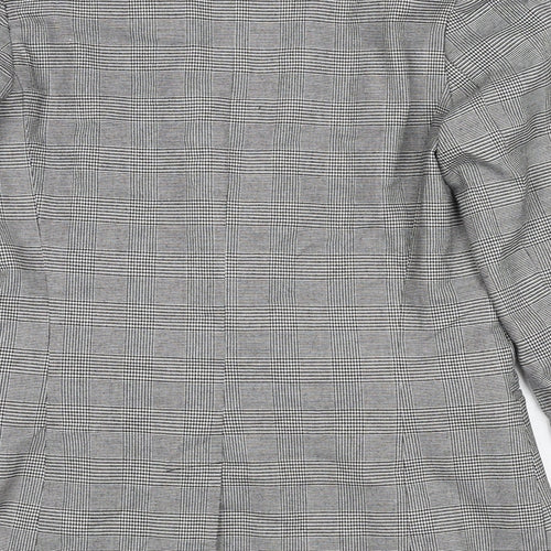 New Look Womens Grey Check Polyester Jacket Suit Jacket Size 10