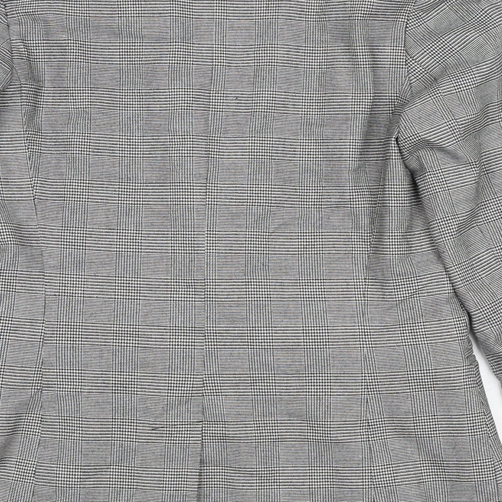 New Look Womens Grey Check Polyester Jacket Suit Jacket Size 10