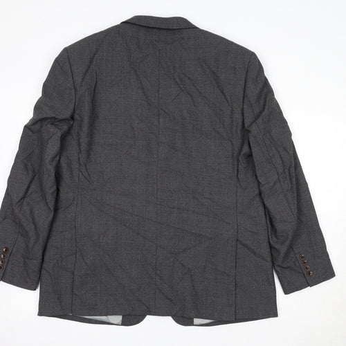 Aquascutum Mens Grey Wool Jacket Suit Jacket Size 46 Regular
