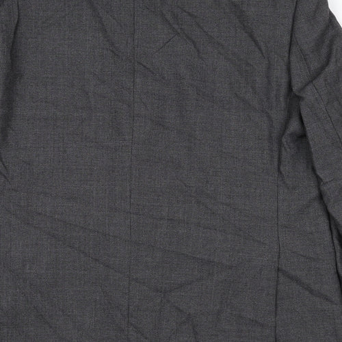 Aquascutum Mens Grey Wool Jacket Suit Jacket Size 46 Regular