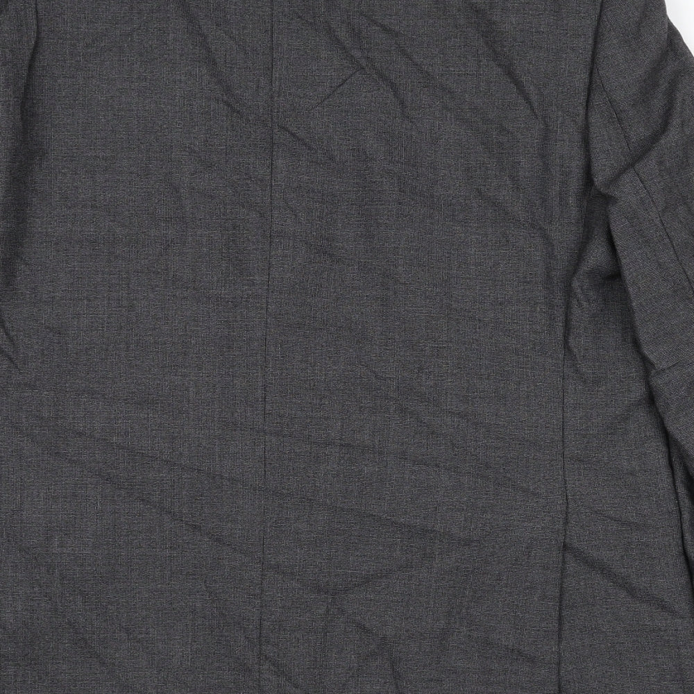 Aquascutum Mens Grey Wool Jacket Suit Jacket Size 46 Regular
