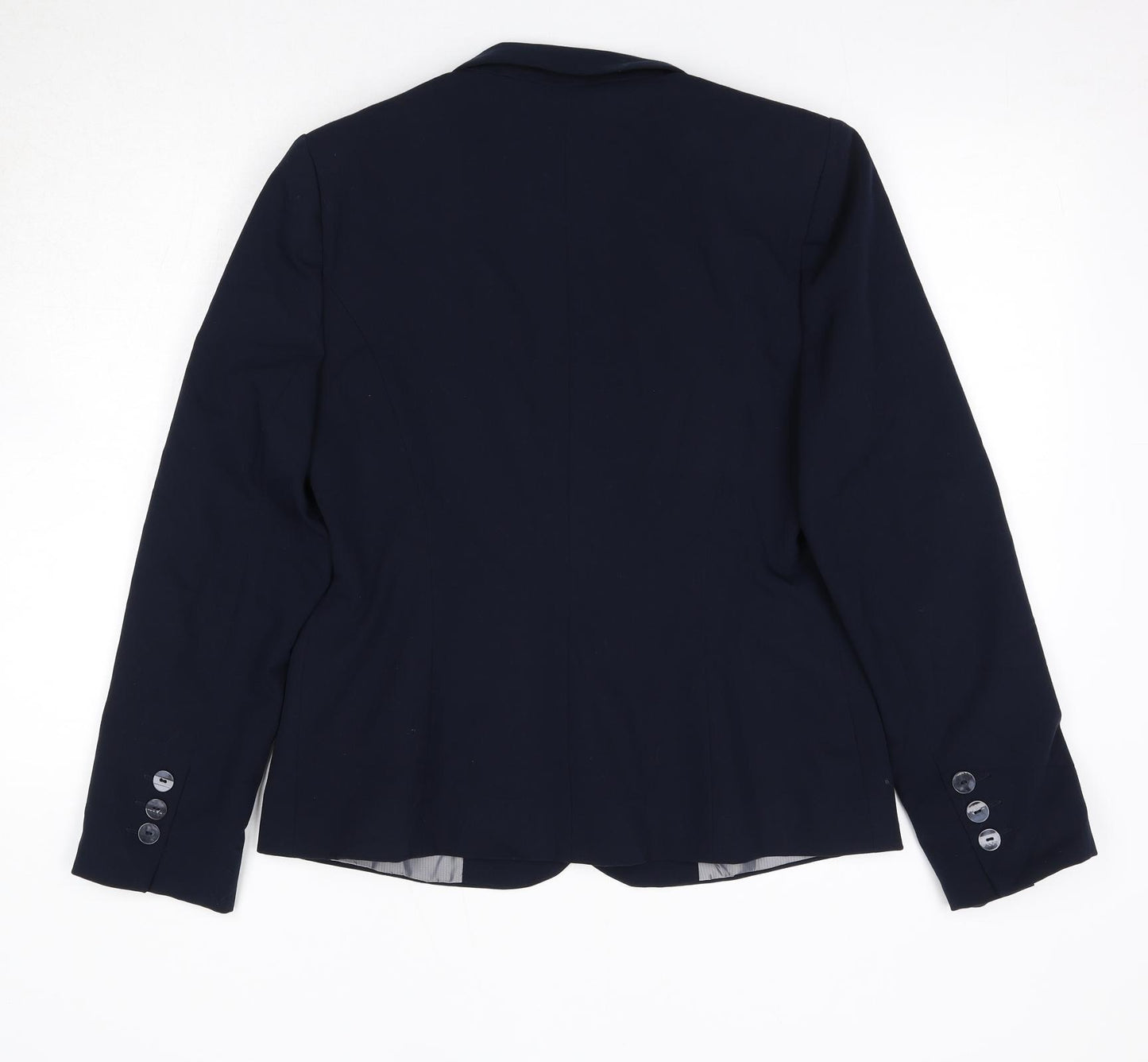 Debenhams Womens Blue Polyester Jacket Blazer Size 12 - Shoulder Pads