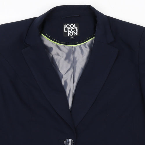 Debenhams Womens Blue Polyester Jacket Blazer Size 12 - Shoulder Pads