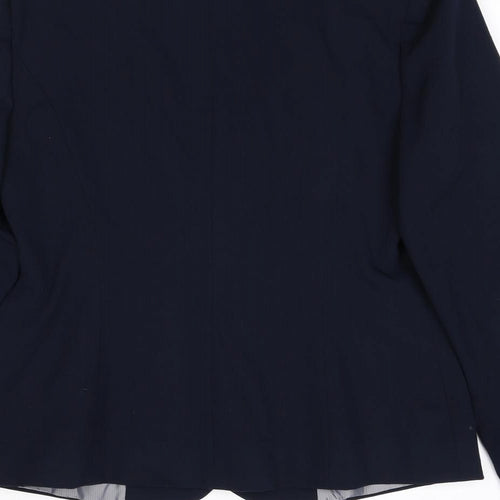 Debenhams Womens Blue Polyester Jacket Blazer Size 12 - Shoulder Pads