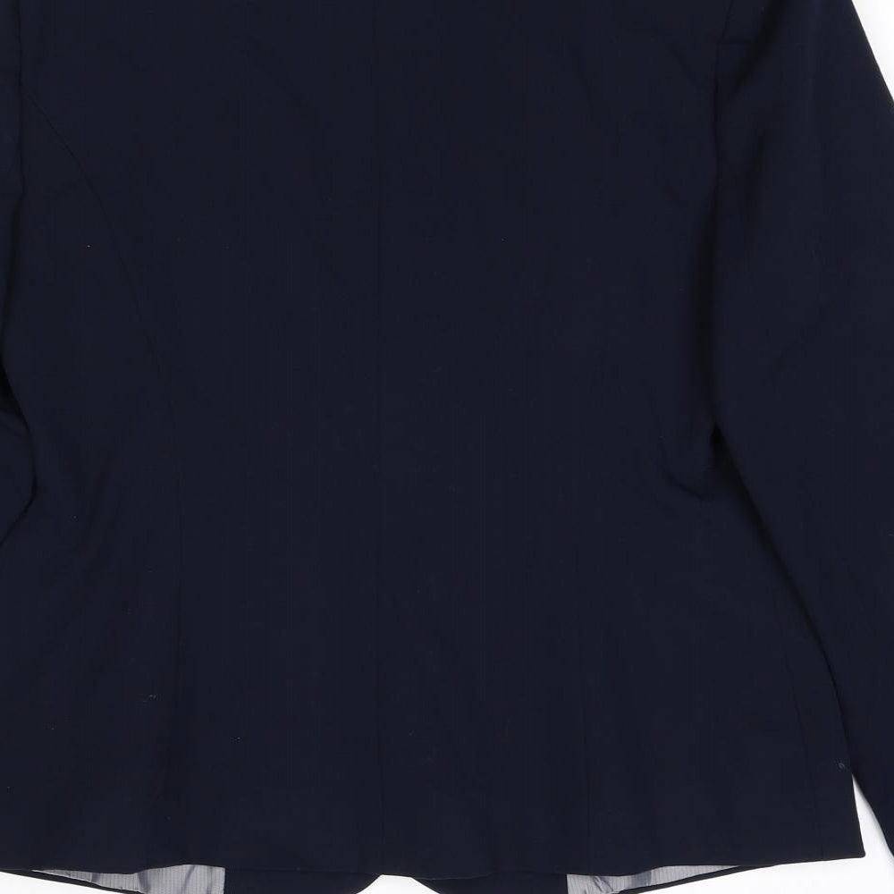 Debenhams Womens Blue Polyester Jacket Blazer Size 12 - Shoulder Pads
