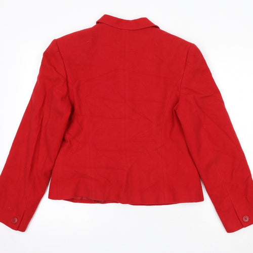 NEXT Womens Red Wool Jacket Blazer Size 12