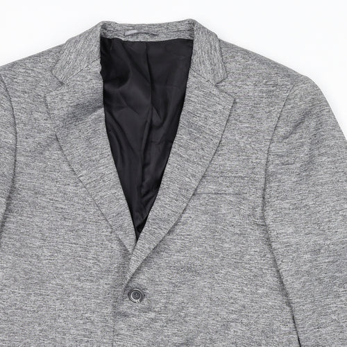 Boohoo Mens Grey Cotton Jacket Blazer Size M Regular