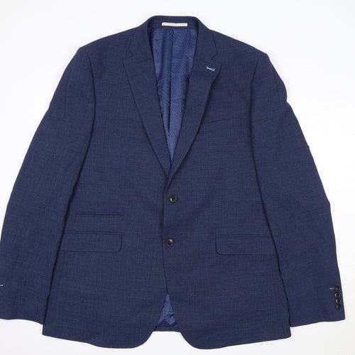 Burton Mens Blue Polyester Jacket Suit Jacket Size 46 Regular