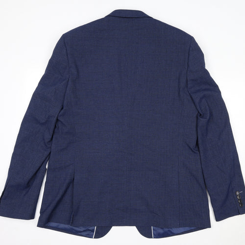 Burton Mens Blue Polyester Jacket Suit Jacket Size 46 Regular