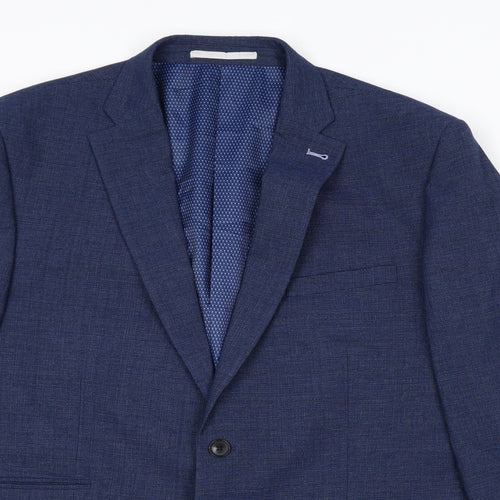 Burton Mens Blue Polyester Jacket Suit Jacket Size 46 Regular