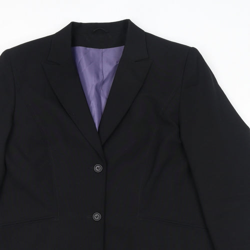 Dorothy Perkins Womens Black Polyester Jacket Suit Jacket Size 18 - Shoulder Pads