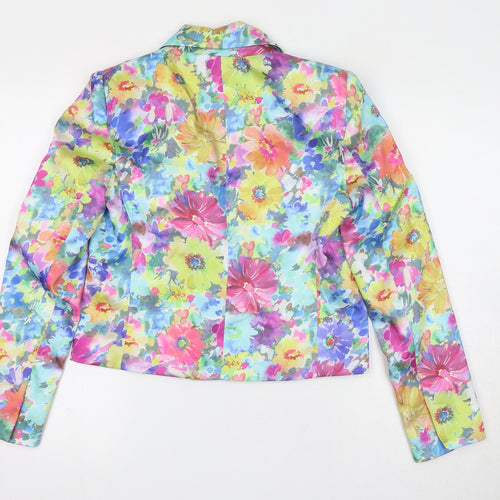 Zara Womens Multicoloured Floral Jacket Blazer Size XS Button