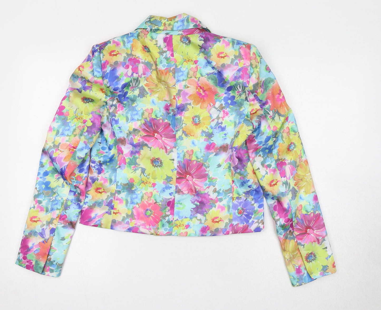 Zara Womens Multicoloured Floral Jacket Blazer Size XS Button
