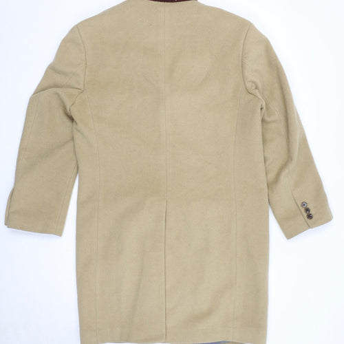 Samuel Windsor Mens Beige Overcoat Coat Size 40 Button