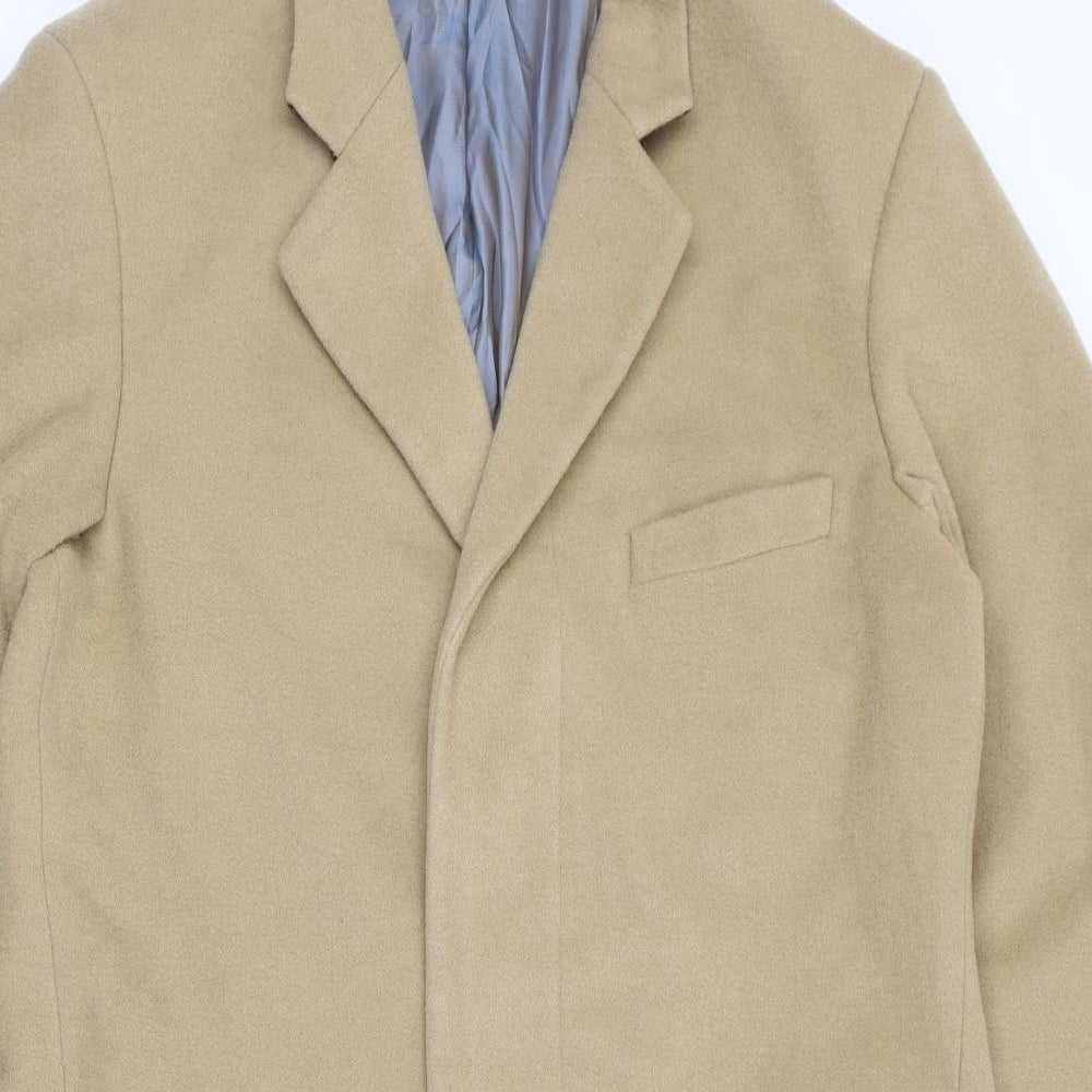 Samuel Windsor Mens Beige Overcoat Coat Size 40 Button
