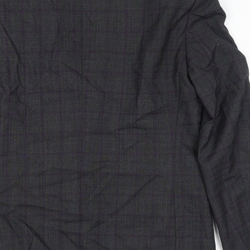 REMUS Mens Grey Check Wool Jacket Suit Jacket Size 42 Regular