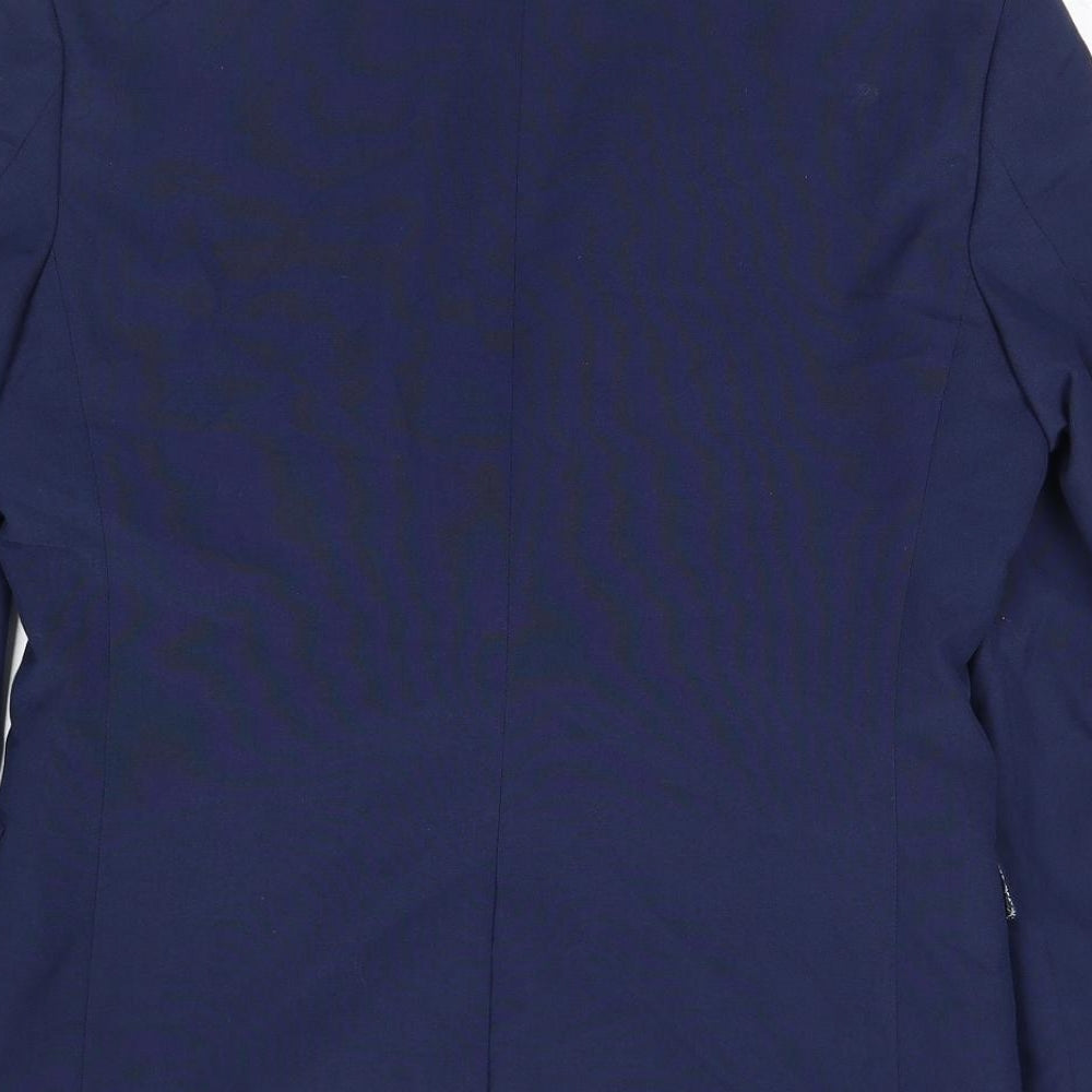 Red Herring Mens Blue Polyester Jacket Suit Jacket Size 38 Regular