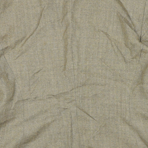 Quin And Donnelly Womens Beige Geometric Jacket Blazer Size 12 Button