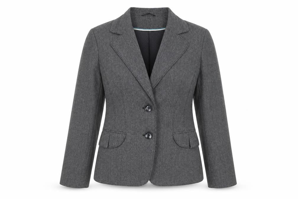 Autonomy Womens Grey Polyester Jacket Blazer Size 12 - Shoulder Pads