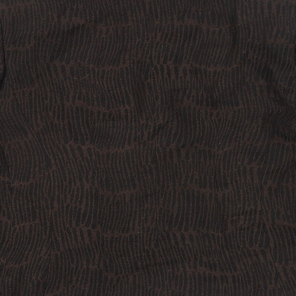 Minuet Womens Brown Geometric Jacket Size 12 Buckle