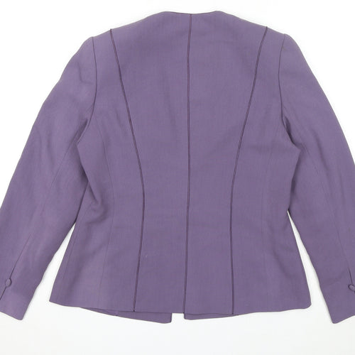 Jacques Vert Womens Purple Jacket Blazer Size 10 Button