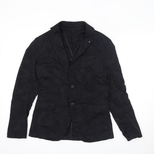 Zara Womens Black Jacket Blazer Size 14 Button