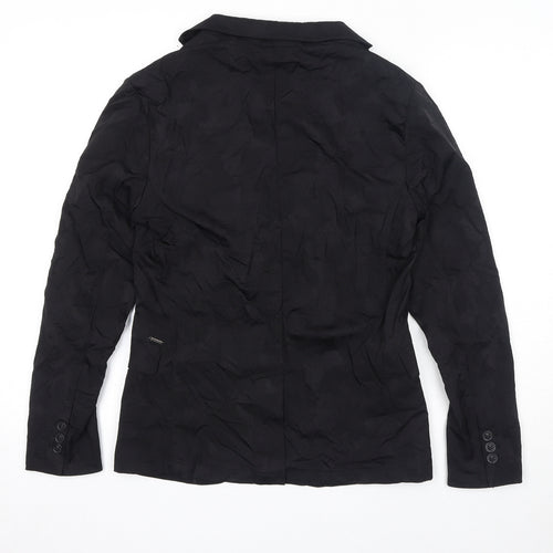 Zara Womens Black Jacket Blazer Size 14 Button