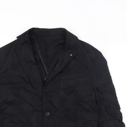 Zara Womens Black Jacket Blazer Size 14 Button