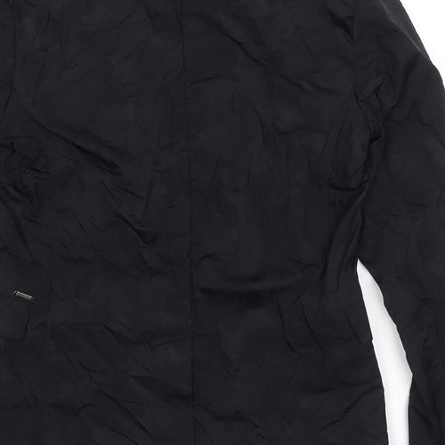 Zara Womens Black Jacket Blazer Size 14 Button