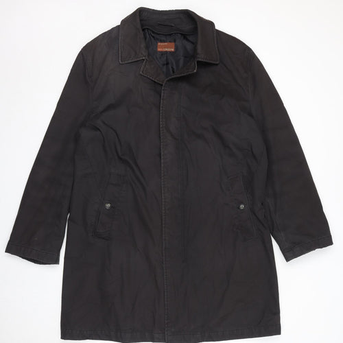 Marks and Spencer Mens Brown Overcoat Coat Size L Button