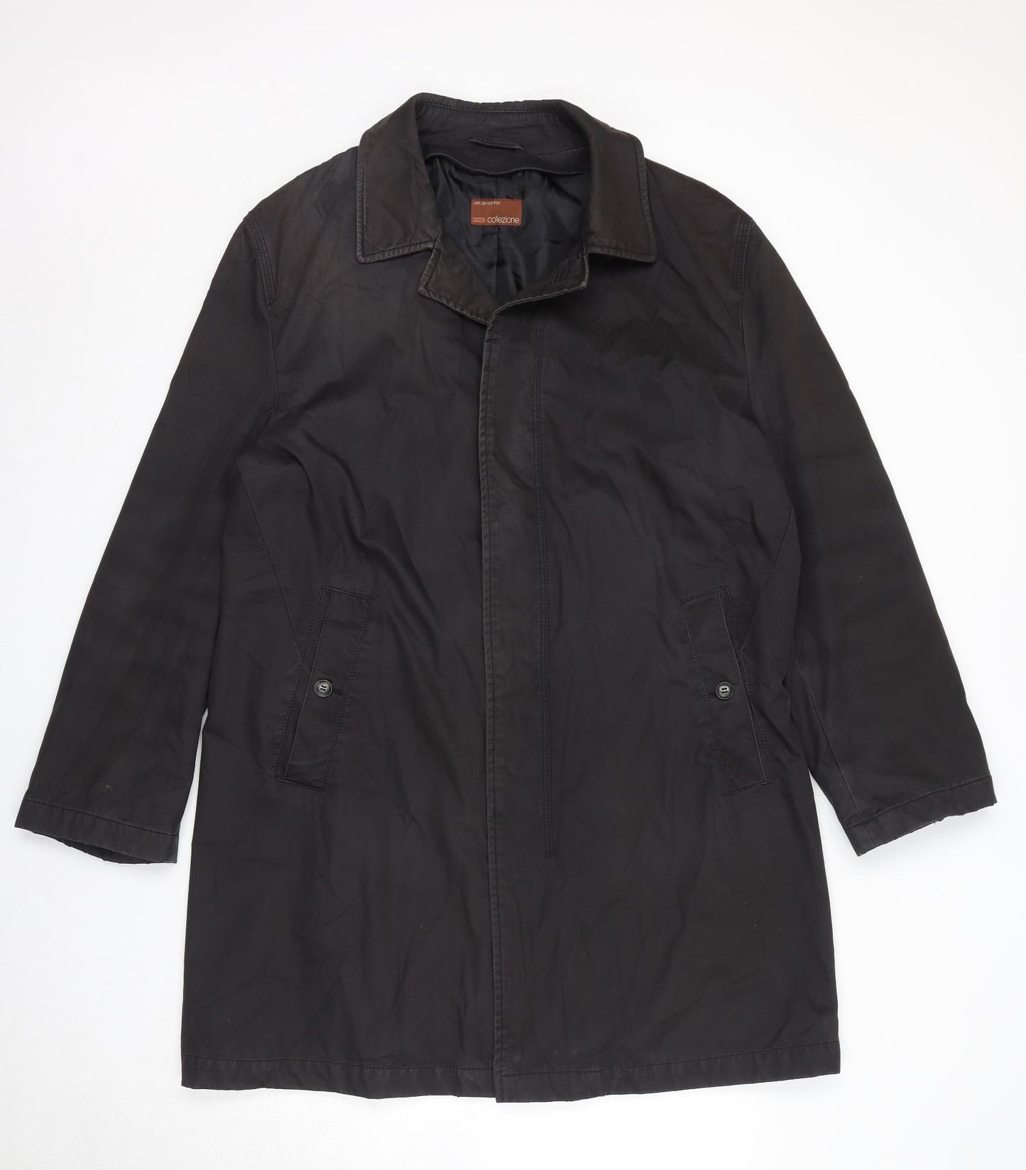 Marks and Spencer Mens Brown Overcoat Coat Size L Button