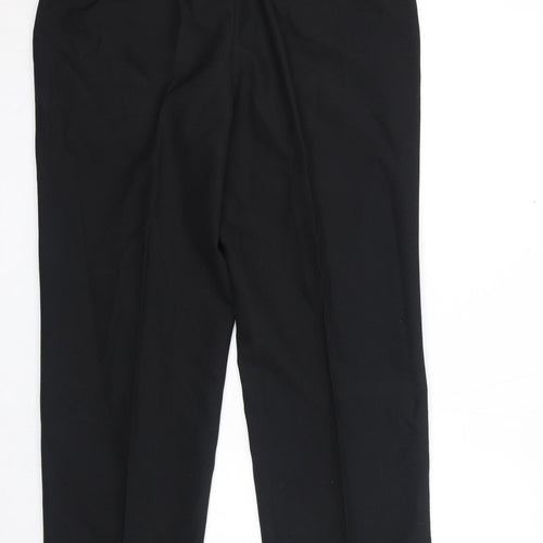 Canada Mens Black Polyester Trousers Size 36 in L28 in Regular Zip