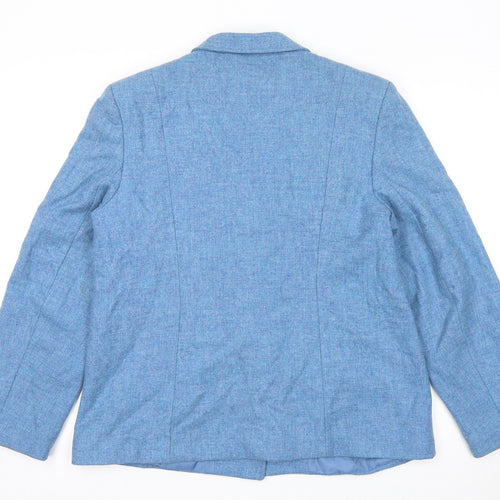 EWM Womens Blue Jacket Blazer Size 16 Button