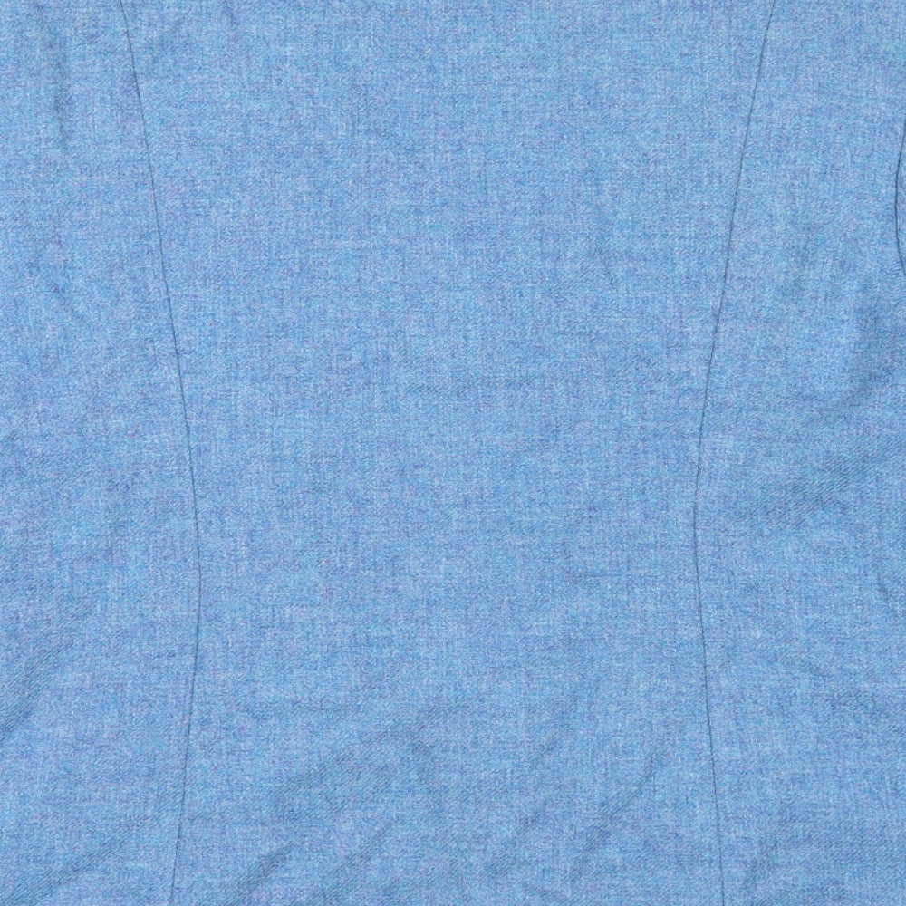 EWM Womens Blue Jacket Blazer Size 16 Button